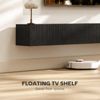 Fluted Flip-Down Doors Cable Hole Black