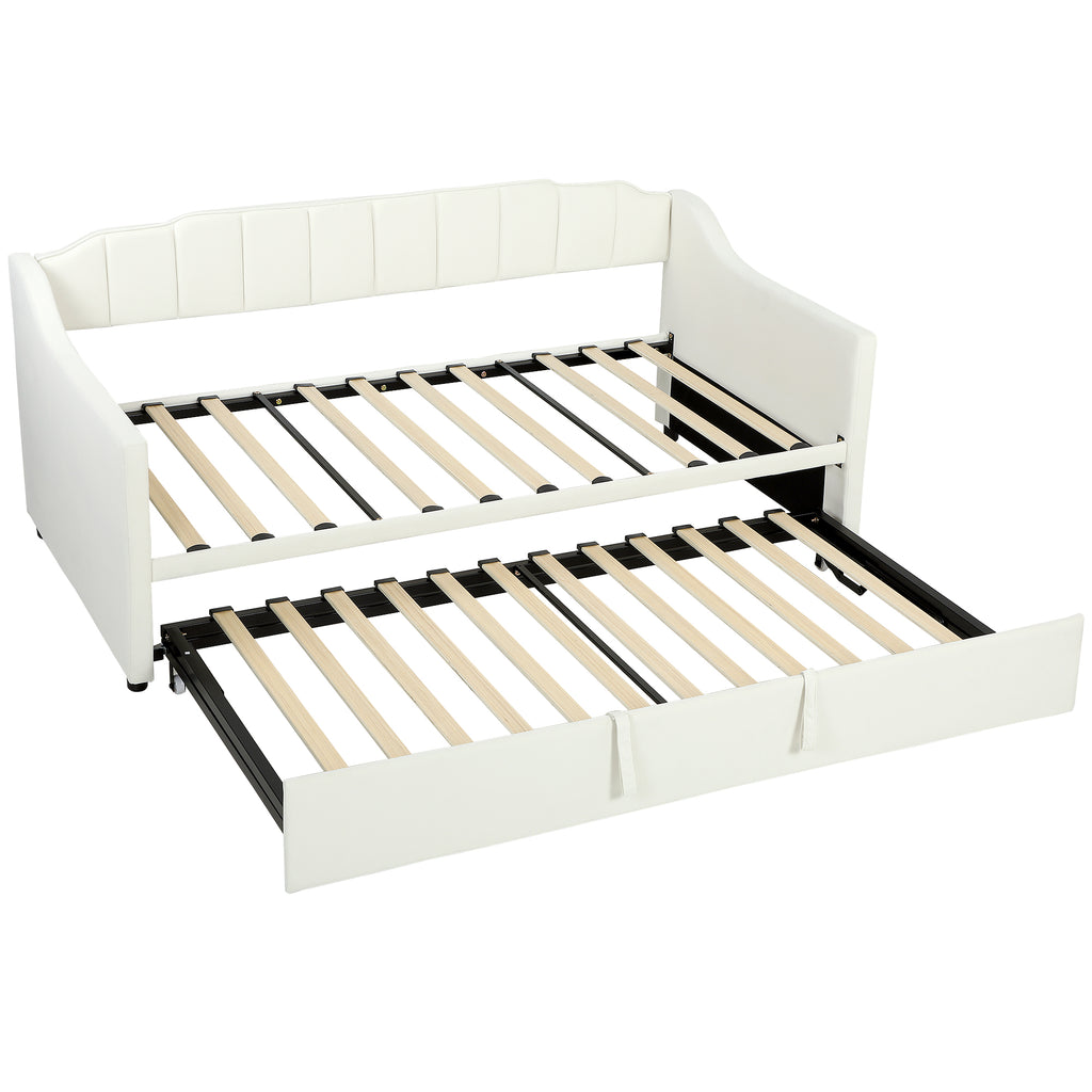 Expandable Twin trundle bed frame for kids 