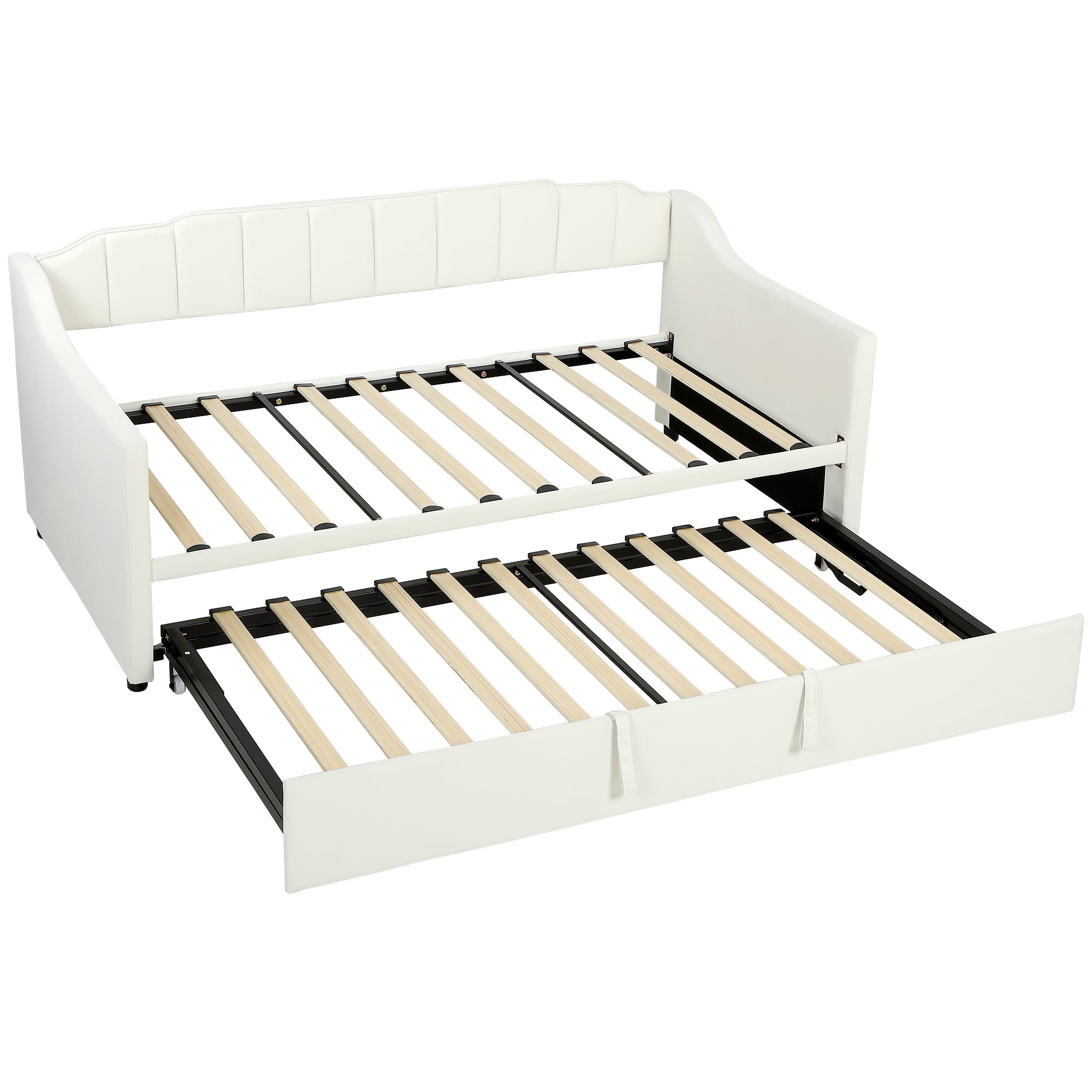 Expandable Twin trundle bed frame for kids 