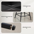 Reece 26" Counter Height Barstools Set of 2, Upholstered Swivel Bar Stools with Backrests and Armrests, Dark Grey