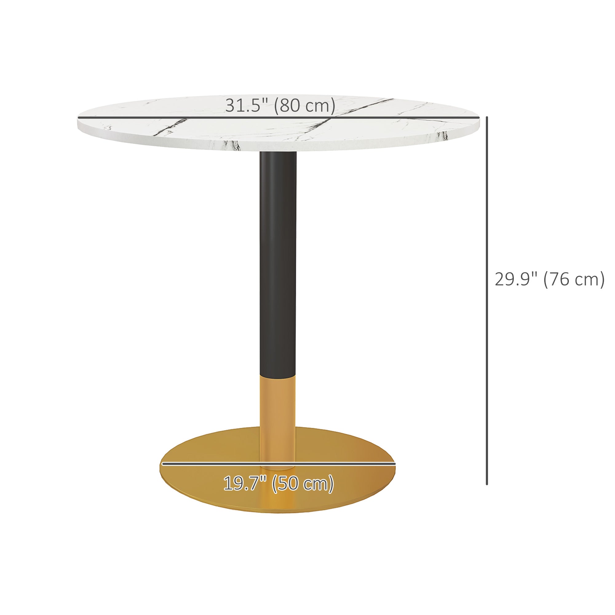 Modern Dining Room Table with Faux Marble Top