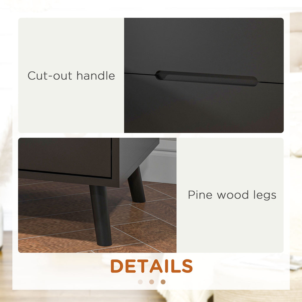 Willow Modern Nightstand with 2 Drawers, Bed End Table with Solid Wood Legs for Bedroom