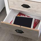 Accent Table Storage Cabinet with 3 Drawers Wooden Bedside Table Night Stand, Home Furniture
