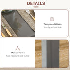 Zaya 3-Piece Rectangular Glass Kitchen Table and Chairs with Metal Frame and Faux Leather Upholstery for Dining Room, Grey