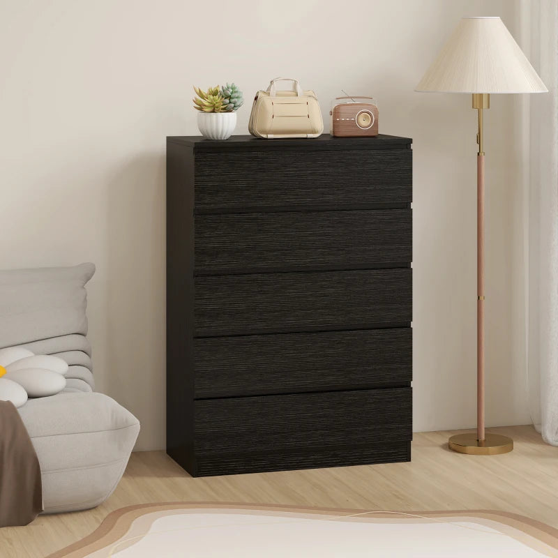Ali Chest with 5 Drawers for Bedroom and Closets-Black