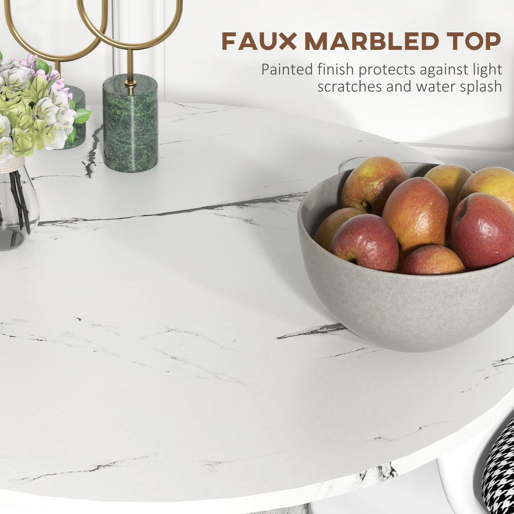 Modern Dining Room Table with Faux Marble Top