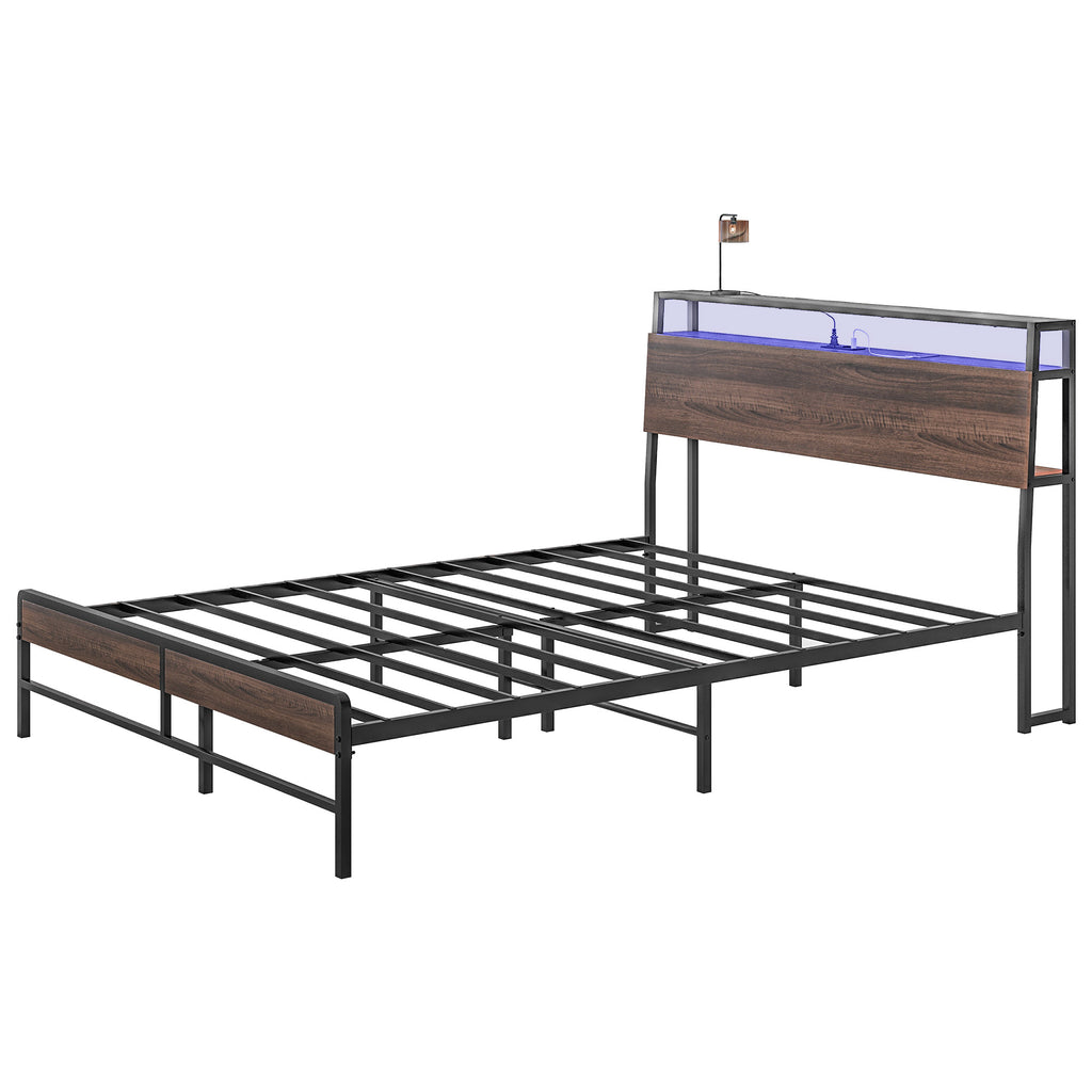 Logan Queen Size Bed Frame with LED Lights