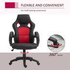 Foster Gaming Chair Office Chair Computer Desk Gamer Chair with Swivel Wheels, Padded Headrest, Tilt Function, Red