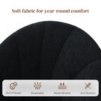 Skylar Modern Dining Chairs Set of 4, Upholstered Dining Room Chairs with Metal Legs, Shell Backrest, Padded Seat, Black