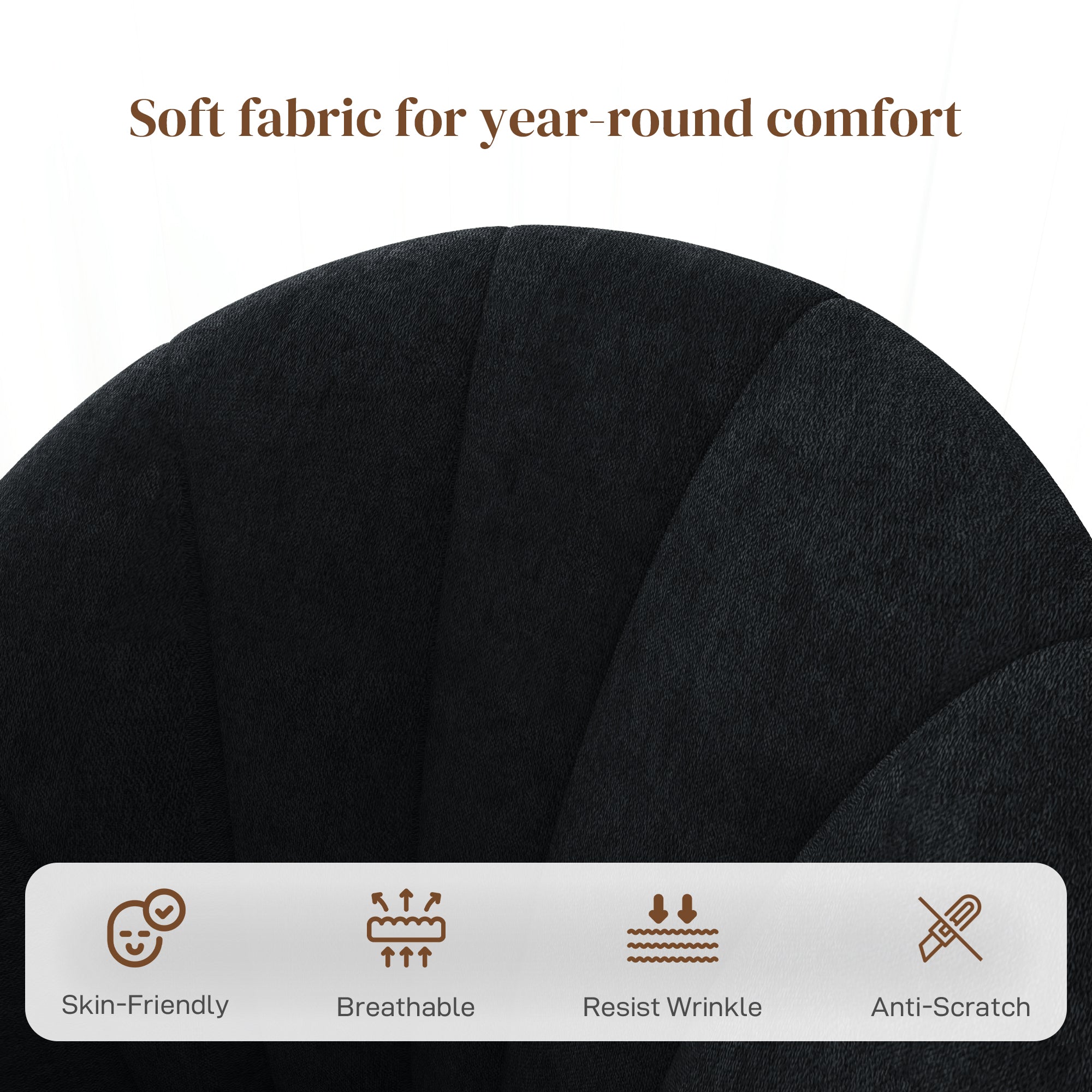 Skylar Modern Dining Chairs Set of 4, Upholstered Dining Room Chairs with Metal Legs, Shell Backrest, Padded Seat, Black