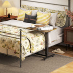 43 Inch Rolling Table Rustic Brown