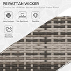 Brooke 4 Pieces Rattan Wicker Outdoor Conversation Furniture Set with Centre Table-Mixed Grey