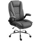 Hayden Executive Office Chair, Desk Chair with Flip-up Armrest, Diamond Fabric Computer Chair Office, Dark Grey