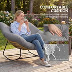 Hadley Indoor and Outdoor Oversized Papasan-Rocking Egg Chair-Grey