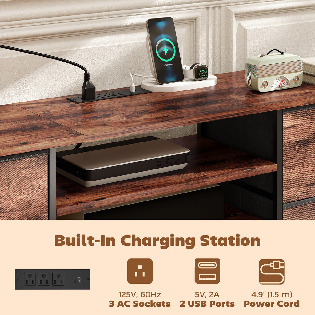  Industrial TV Console with Charging Station