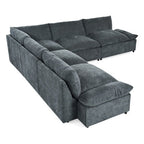 Jewel 115.5" Modular Deep Gray Sectional Sofa with Storage &