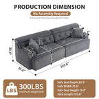 Avison Gray Compression Sofa 4-seater Combined Sofa, Wood Grain