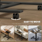 43 Inch Rolling Table Rustic Brown