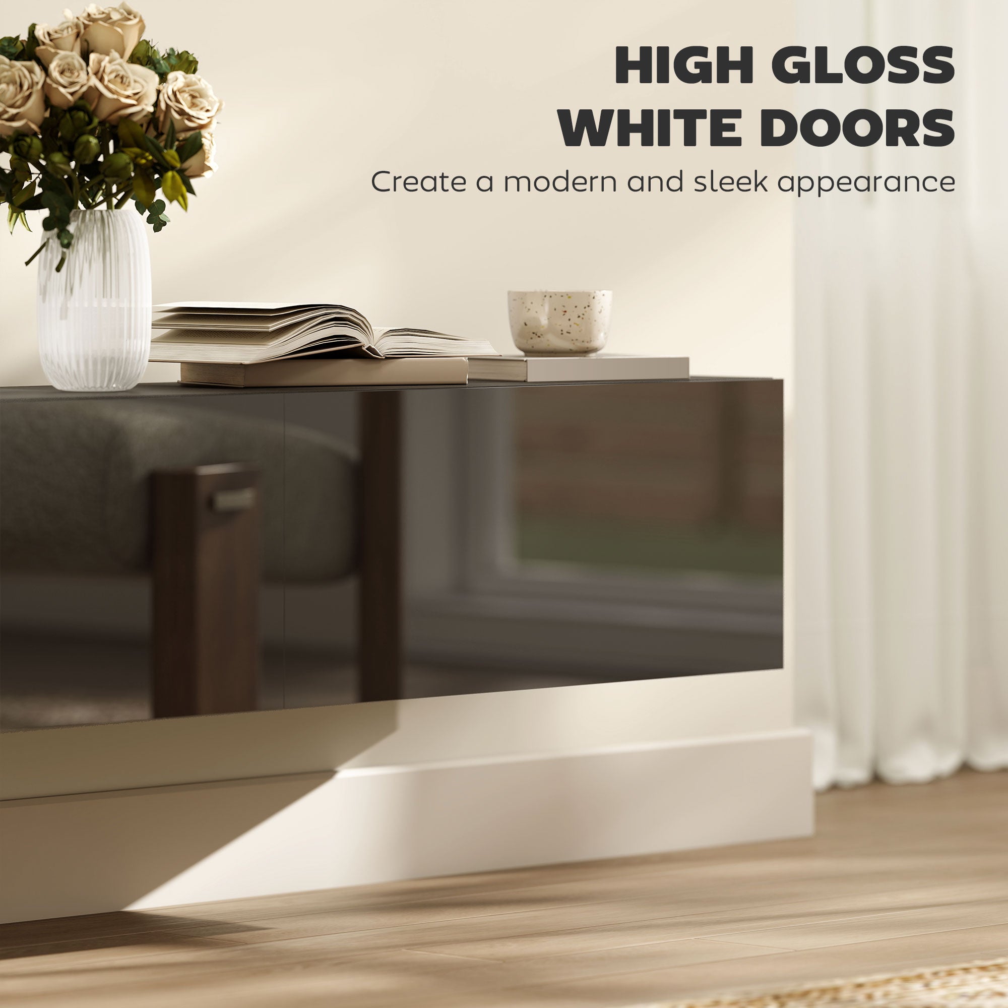 Hunter Floating TV Stand with Storage Cupboards