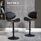 Alpine Modern Adjustable Counter/Bar Stools with Swivel Seat-Set of 2-Black