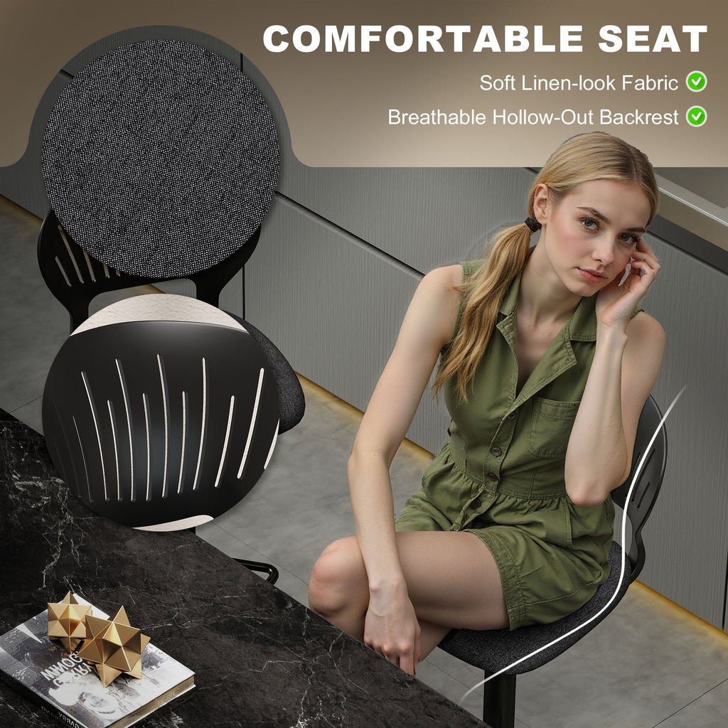 Carter Modern Adjustable and Swivel Seat Counter/Bar Height Stools-Set of 2-Black