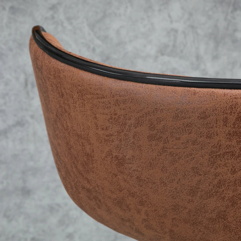 Anna Vintage Set of 2 Microfiber Cloth Adjustable Counter/Bar Height Stools with Swivel Seat, Brown