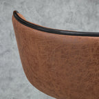 Anna Vintage Set of 2 Microfiber Cloth Adjustable Counter/Bar Height Stools with Swivel Seat, Brown