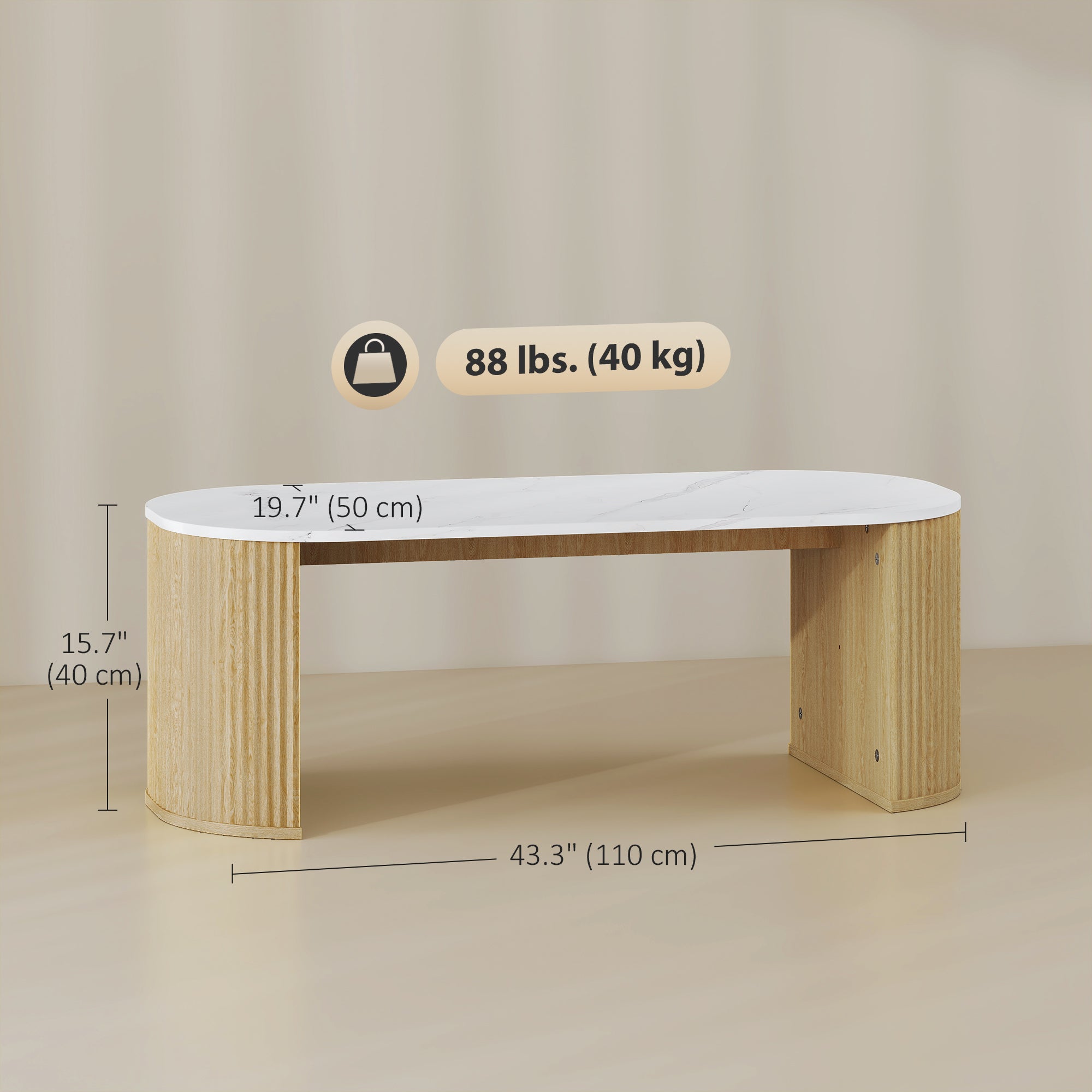 Cameron Coffee Table Modern Marble-Effect Living Room