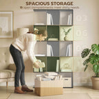 Ari 5-Tier S Shaped Geometric Bookshelf with 15 Compartments-Black