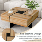 ON‑TREND Unique Design Coffee Table with 4 Hidden Storage Compartments – 31.5" Square Modern Center Table
