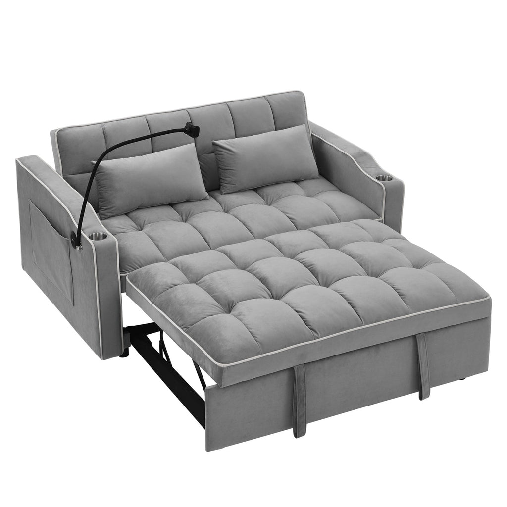 Belmont 55.51 Inch Versatile Foldable Sofa Bed In 3 Lengths, Modern Sofa Sofa