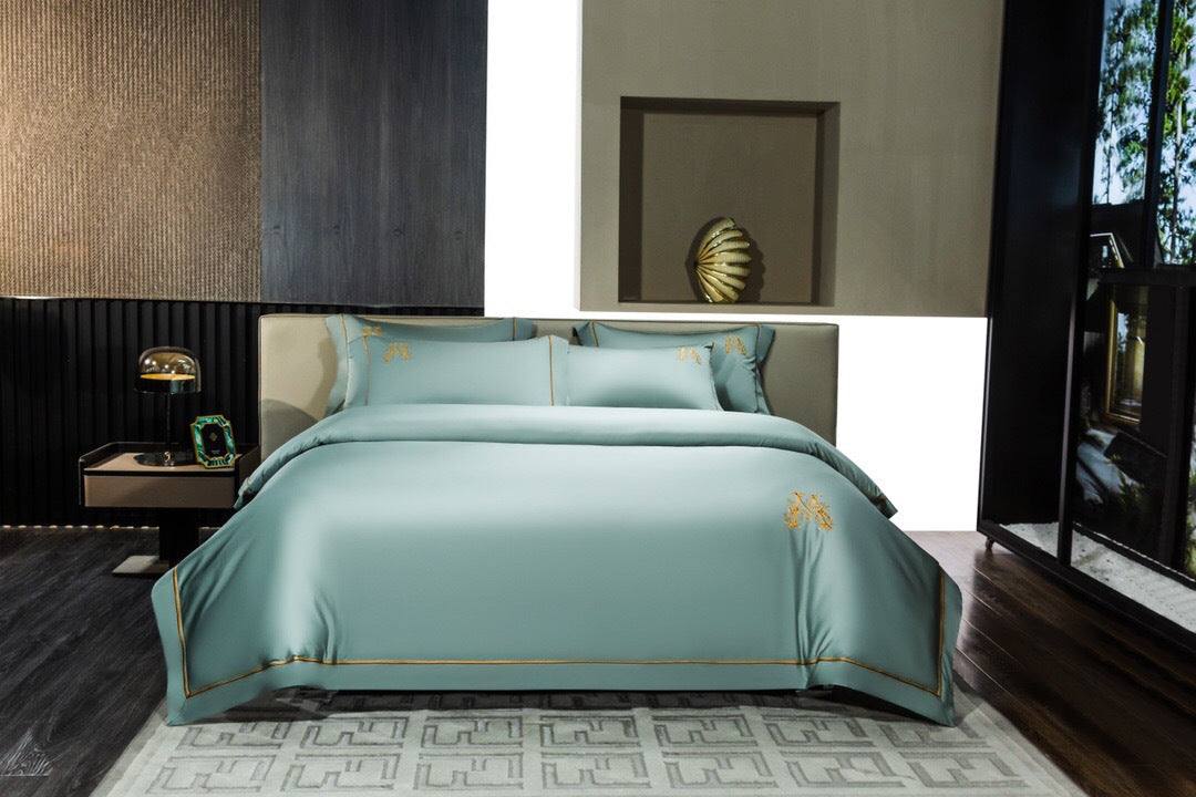 Premium Cotton Twill Bed Sheet Four‑Piece Set – INS Style Comfort & Modern Design