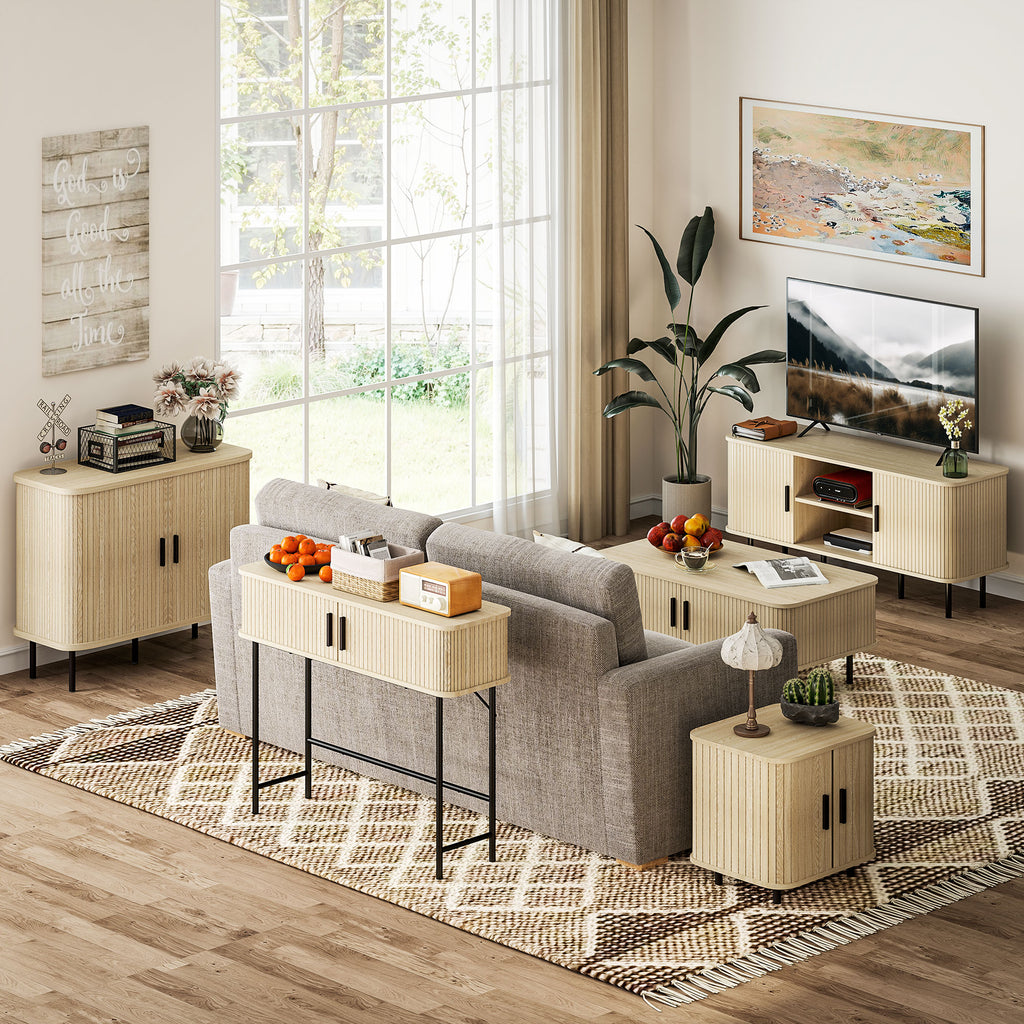 Julian Modern-Mid-Century Narrow Entryway/Console Table with Storage-Oak