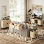 Julian Modern-Mid-Century Narrow Entryway/Console Table with Storage-Oak