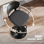 Carter Modern Adjustable and Swivel Seat Counter/Bar Height Stools-Set of 2-Black