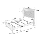 Dark Gray Faux Leather Tufted Queen Bed with LED — Modern Luxury for Your Bedroom