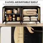 Boho Storage Cabinet with Adjustable Shelves