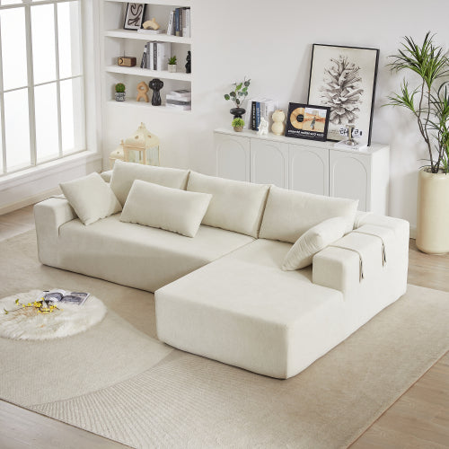 Antoni 108" Modern Modular L‑Shaped Sectional Sofa with Reversible Chaise – Chenille Upholstery