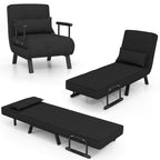 Jade 6‑Position Convertible Sleeper Chair – Black | 4‑in‑1 Folding Sofa Bed for Small Spaces
