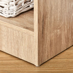 Leighton 5-Tier Storage Bookshelf with Adjustable Shelves-Natural Wood
