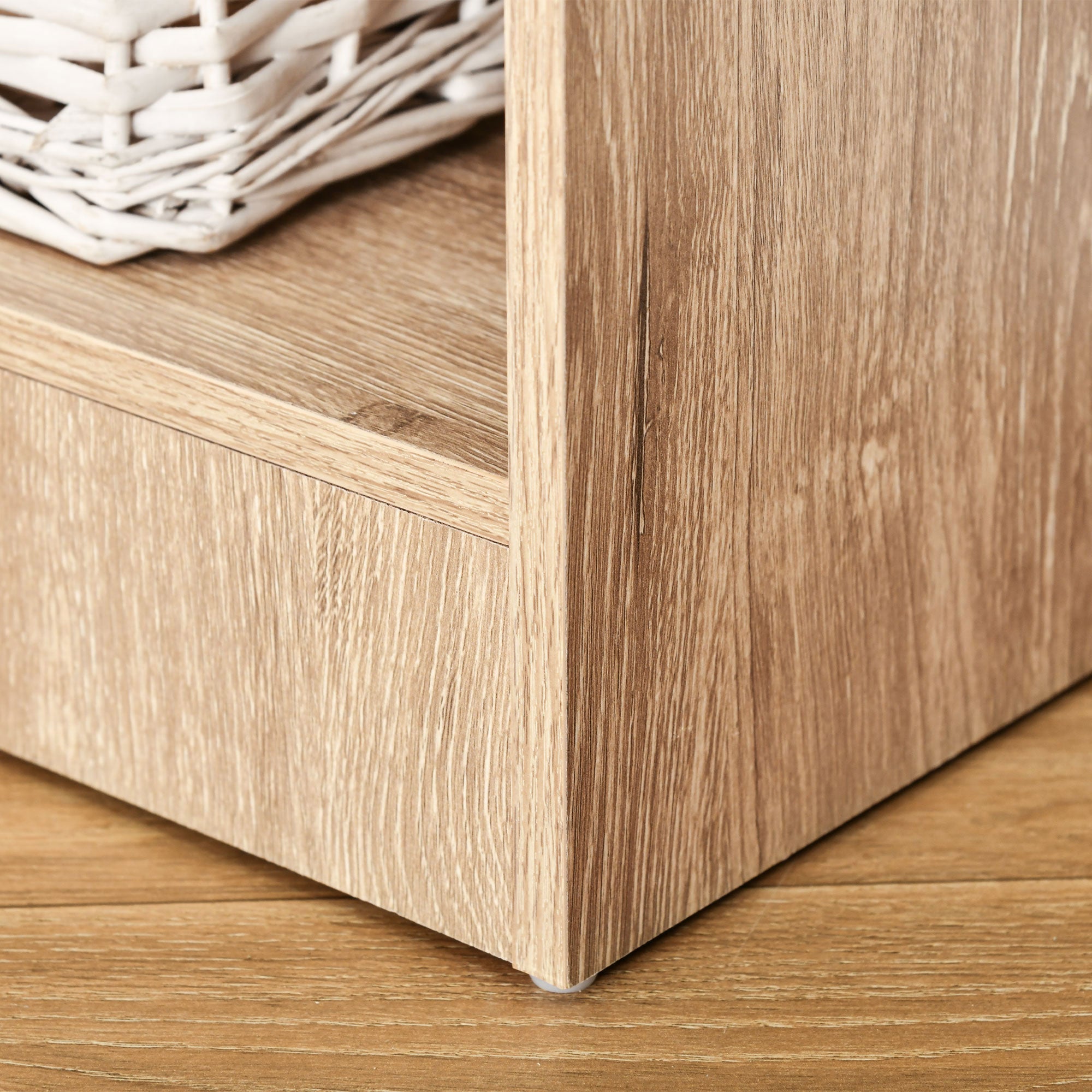 Leighton 5-Tier Storage Bookshelf with Adjustable Shelves-Natural Wood