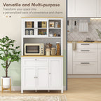 Brooks 71" 5-Door Kitchen Pantry Cabinet, Freestanding Storage Cabinet Cupboard with Adjustable Shelves, White