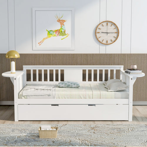 Twin Size Wooden Daybed with Twin Trundle-3 Colour Options