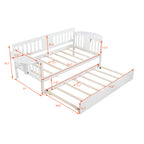 Twin Size Wooden Daybed with Twin Trundle-3 Colour Options