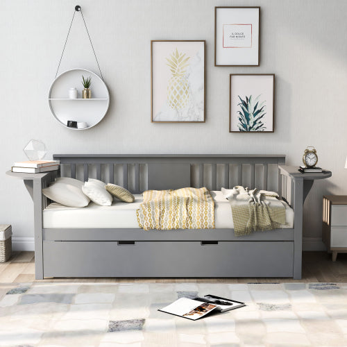 Twin Size Wooden Daybed with Twin Trundle-3 Colour Options
