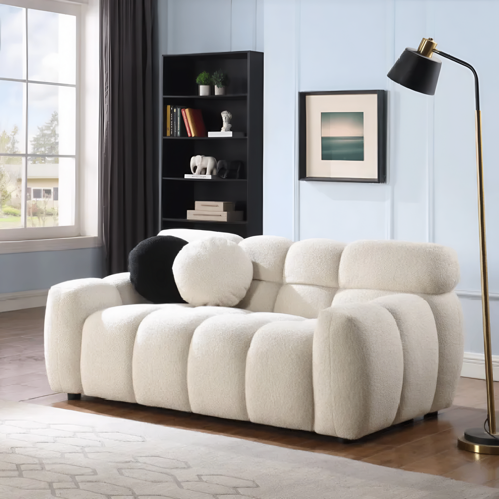 LuneluX_Home – 65" Bouclé Marshmallow Sofa | U.S. Comfort Edition