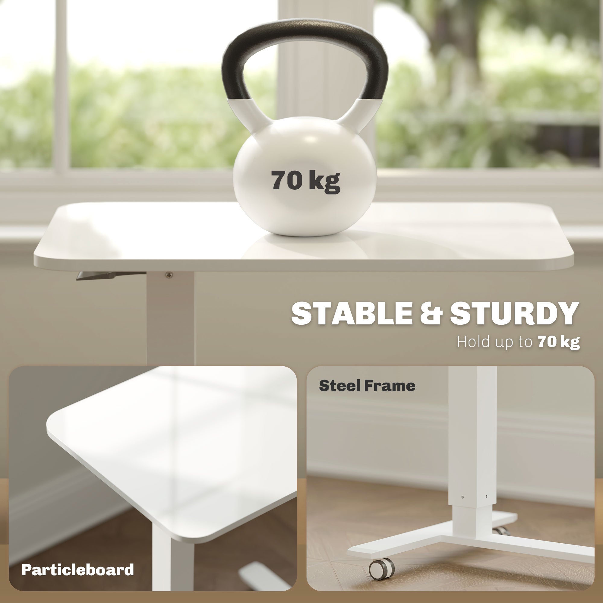 Mobile Stand Up Desk with Wheels