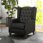 RAYA Faux Leather Armchair, Modern Accent Chair with Thick Padding for Living Room, Bedroom, Home Office, Black