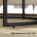 Zephyr Modern Coffee Table Set of 2, Nesting Side Tables w/ Metal Base for Living Room Bedroom Office Faux Marbled Grey