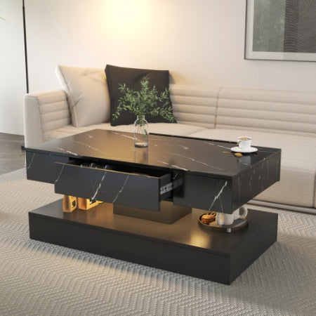 Cole 16.93" High LED Coffee Table – Modern RGB Living Room Centerpiece with Storage